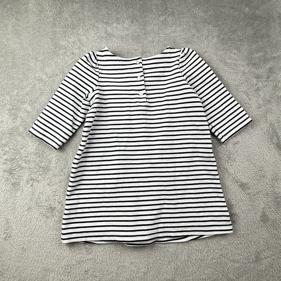 Janie and Jack Shift Dress Girl 4 Resort Coastal L/S Navy & White Striped Preppy - Picture 2 of 7